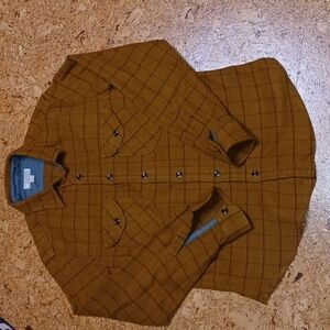 Wallace & Barnes Windowpane Plaid Cotton Flannel Men's Shirt Size M